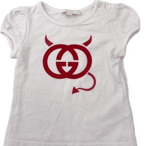 Authentic Gucci White Tees Top Girls Size 6-9 m